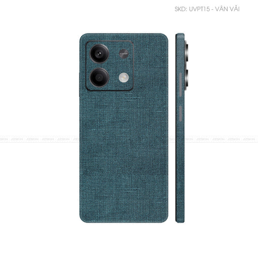 Dán Skin Điện Thoại Xiaomi Redmi 13 Series Vân Vải Xanh Cổ Vịt | UVPT15