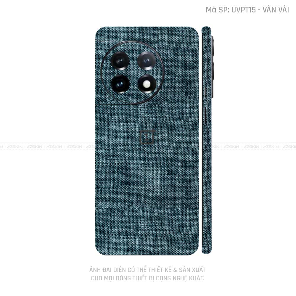 Dán Skin Oneplus 12 Series Vân Vải Xanh Cổ Vịt | UVPT15