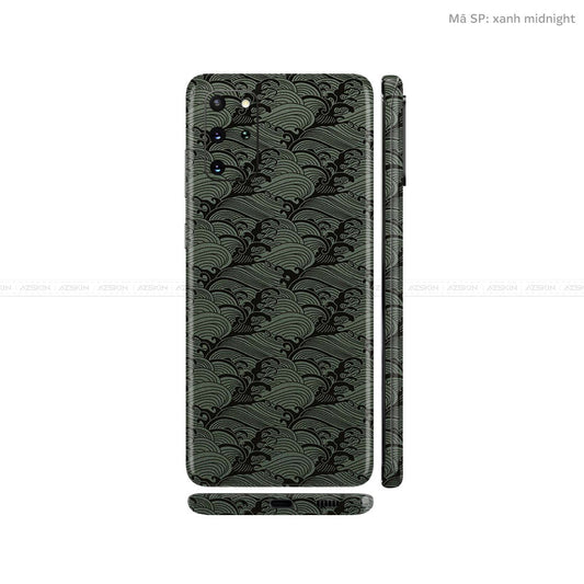 Dán Skin Galaxy S20 Series Vân Pattern Wave Xanh | UVPT09