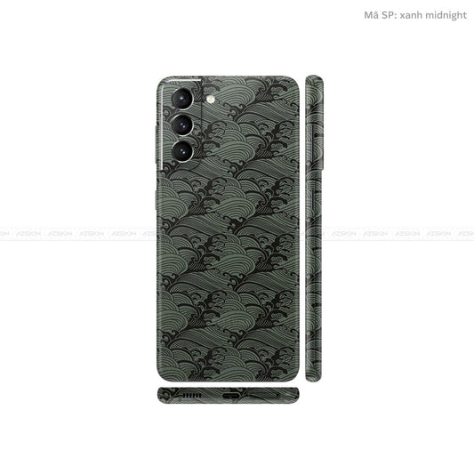 Dán Skin Galaxy S21 Series Vân Pattern Wave Xanh Midnight | UVPT09