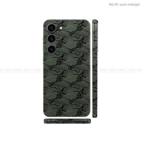 Dán Skin Galaxy S23 Series Vân Nổi Pattern Wave Xanh | UVPT09