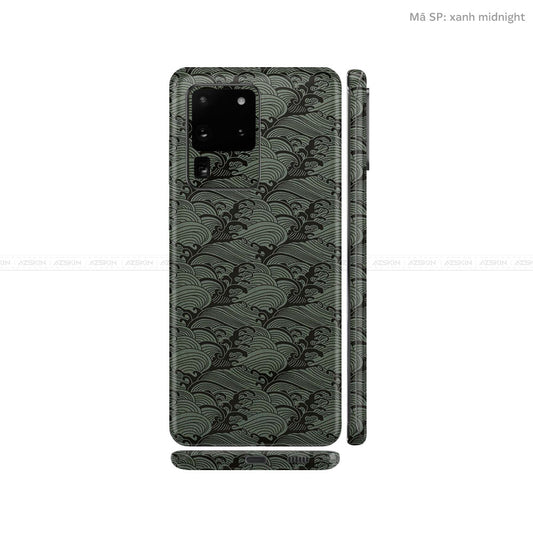 Dán Skin Galaxy S20 Series Vân Pattern Wave Xanh | UVPT09