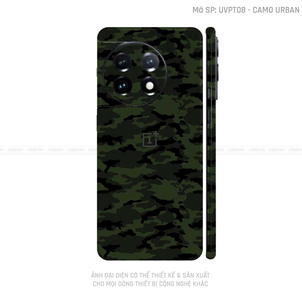 Dán Skin Oneplus 12 Series Vân Camo Urban Xanh Rêu | UVPT08