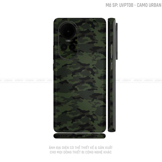 Dán Skin Điện Thoại OPPO Reno Series Vân Camo Urban Xanh Rêu | UVPT08