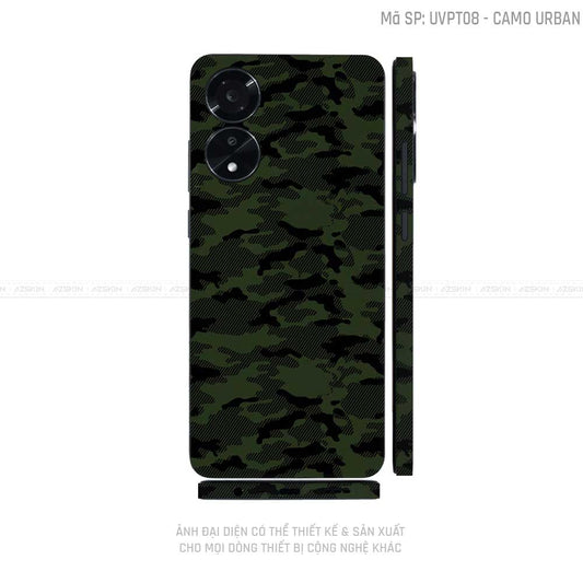Miếng Dán Skin Điện Thoại OPPO A Series Vân Nổi Camo Xanh Rêu | UVPT08