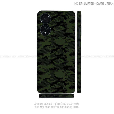 Miếng Dán Skin Điện Thoại OPPO A Series Vân Nổi Camo Xanh Rêu | UVPT08