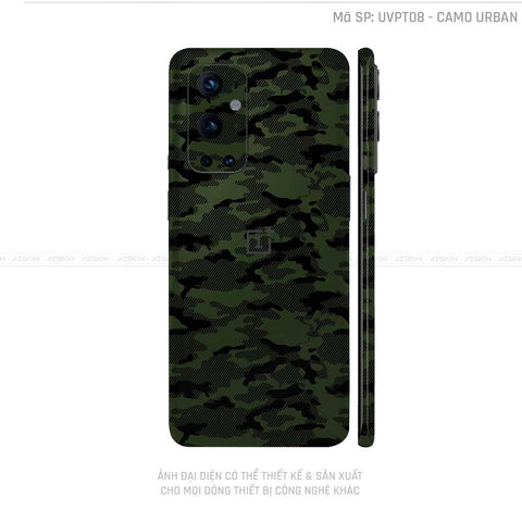 Dán Skin Oneplus 8/9 Series Vân Nổi Camo Urban Xanh | UVPT08