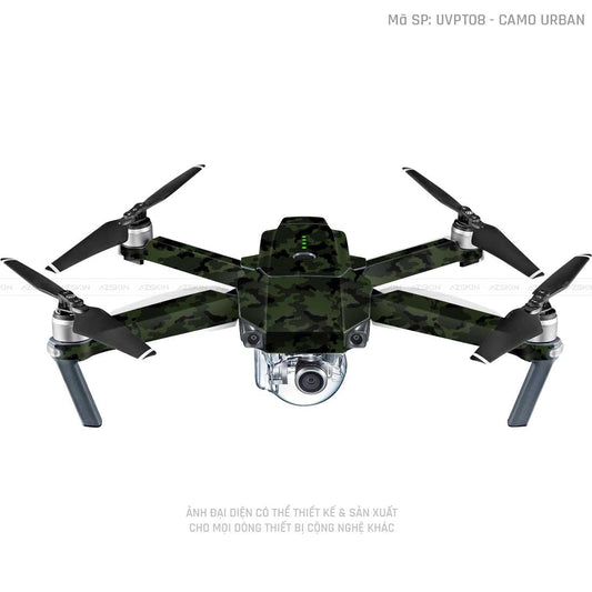 Dán Skin Flycam Vân Nổi Camo Urban Xanh Rêu | UVPT08