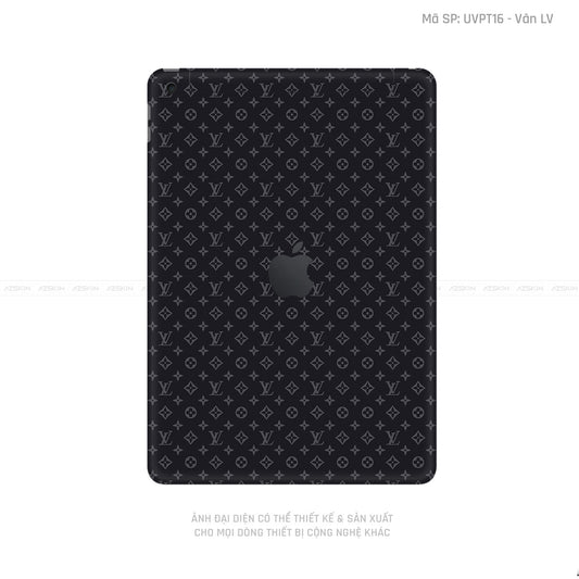 Dán Skin IPad Gen Series Vân Pattern LV Đen | UVPT16