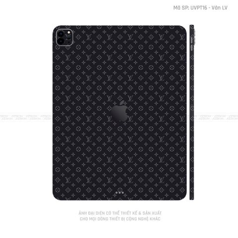 Dán Skin IPad Pro Series Vân Pattern LV Đen | UVPT16