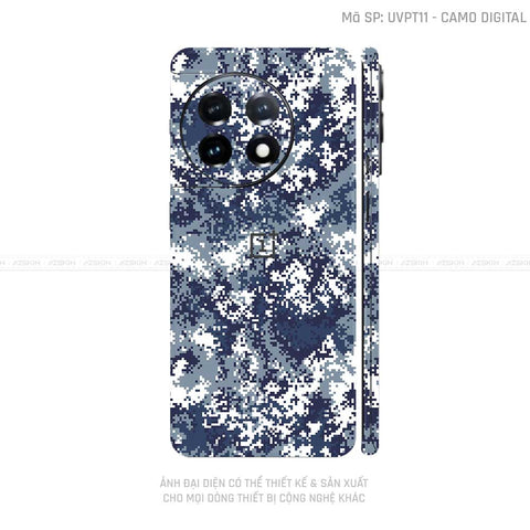 Dán Skin Oneplus Ace Series Vân Camo Digital Xanh | UVPT11