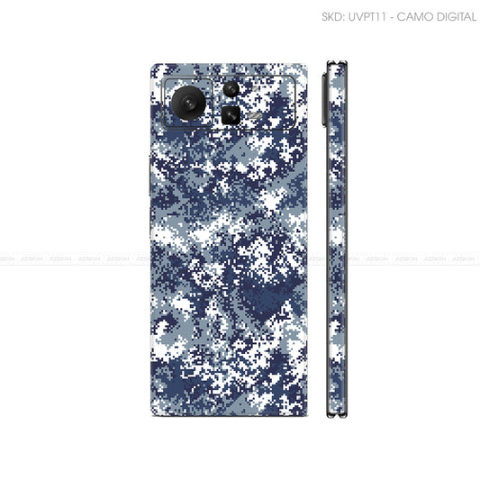 Dán Skin Điện Thoại Xiaomi Mix Fold Series Vân Nổi Camo Digital Xanh Blue | UVPT11