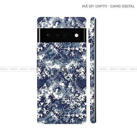 Dán Skin Google Pixel 6 Series Vân Camo Digital Xanh | UVPT11