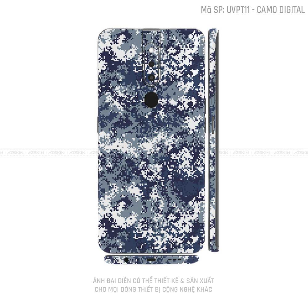 Miếng Dán Skin Điện Thoại OPPO F Series Vân Camo Digital Xanh | UVPT11
