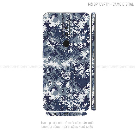 Miếng Dán Skin Điện Thoại OPPO F Series Vân Camo Digital Xanh | UVPT11