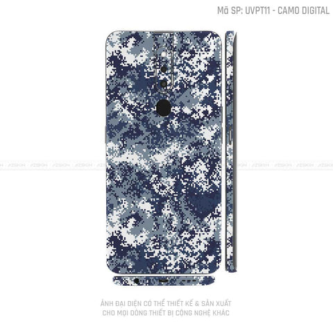 Miếng Dán Skin Điện Thoại OPPO F Series Vân Camo Digital Xanh | UVPT11