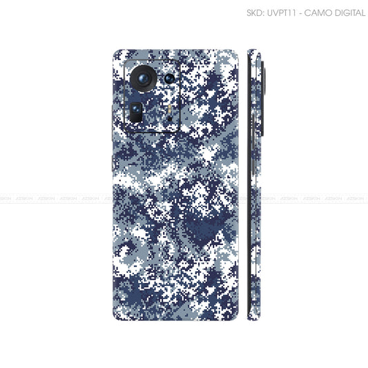 Dán Skin Điện Thoại Xiaomi Mi Mix Series Vân Nổi Camo Digital Xanh Blue | UVPT11