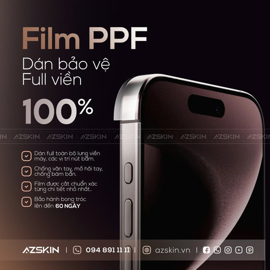 Film PPF iPhone 16 dán dull lưng viền bảo vệ máy