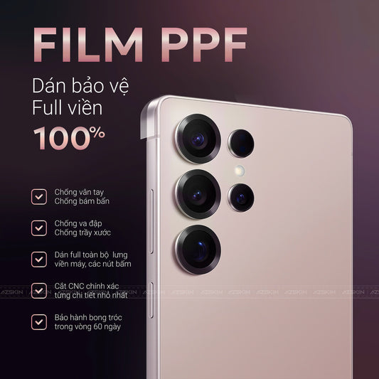 Miếng dán PPF lưng viền Samsung Galaxy S25 Ultra chống xước